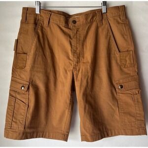Carhartt Mens Rugged Flex Relaxed Fit Ripstop Cargo Work Shorts Brown BS4727 36